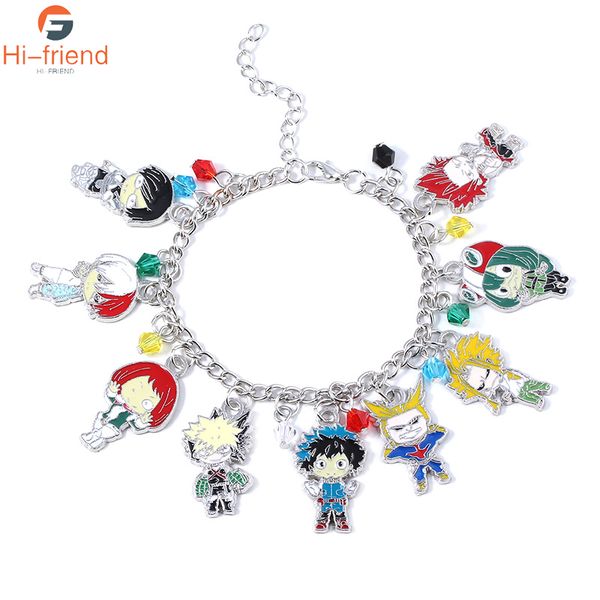 

anime my hero academia bracelet anime character charm bracelet alloy jewelry gift cosplay collectable, Black
