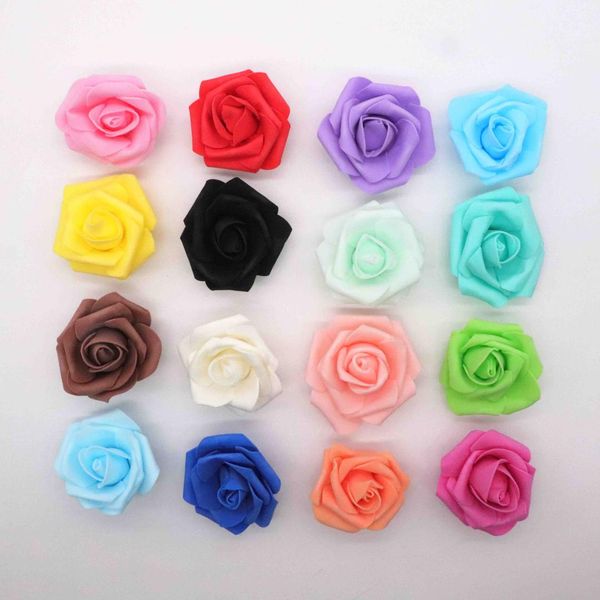 

4cm 30pcs/lot big pe foam rose artificial flower head home wedding decoration diy scrapbooking wreath fake decorative rose