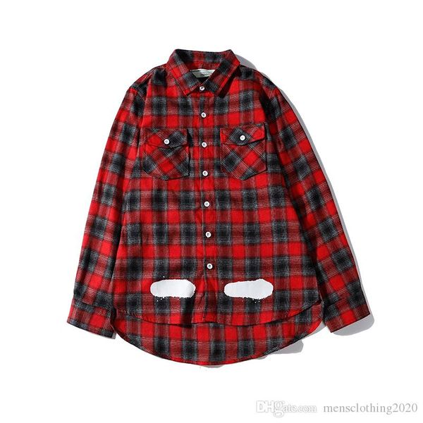 

2020 fashion palm shirt casual cotton designe angels plaid shirt new long sleeve men women shirts europe size m-xxl
