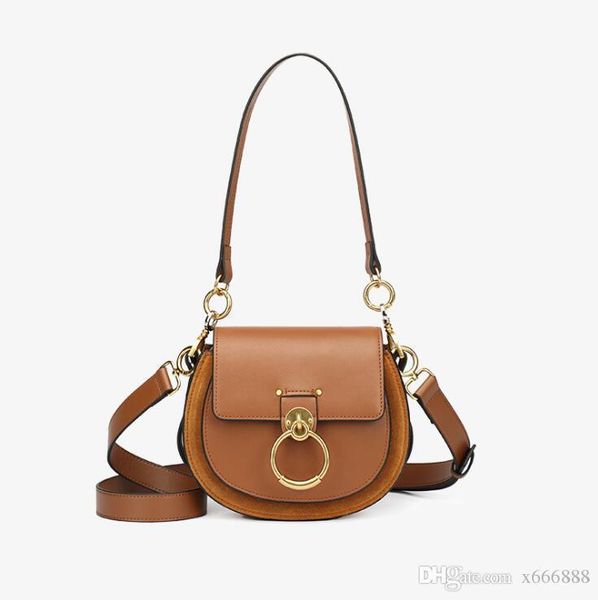 

female handbags genuine leather women shoulder bag metal ring designer ladies small crossbody bag 2018