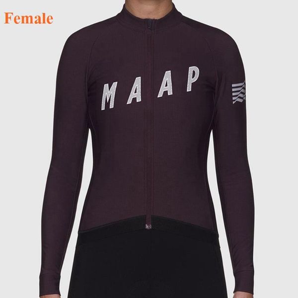 

2020 spring long sleeved cycling jersey women team maap black shirt maillot ropa ciclismo mtb bike cycle breathable wear, Black;red