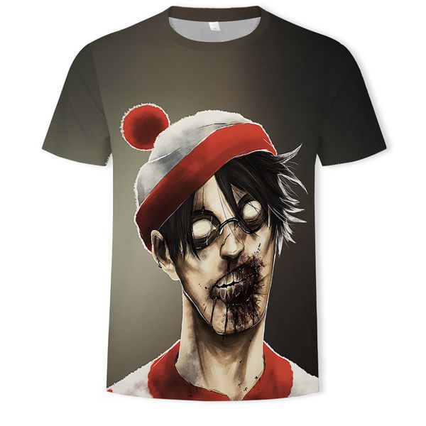 

mens designer jiang shi 3d digital printing printed short sleeves, White;black