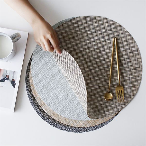 

пвх placemat круглый кофе блюдо placemats pad питание mat водонепроницаемый теплоизоляция non-slip посуда мышек 35см