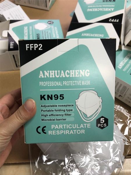 

100pcs wholesale ce kn95 individually packaging mask kn95 masks 5pcs/box disposable face mask protect health