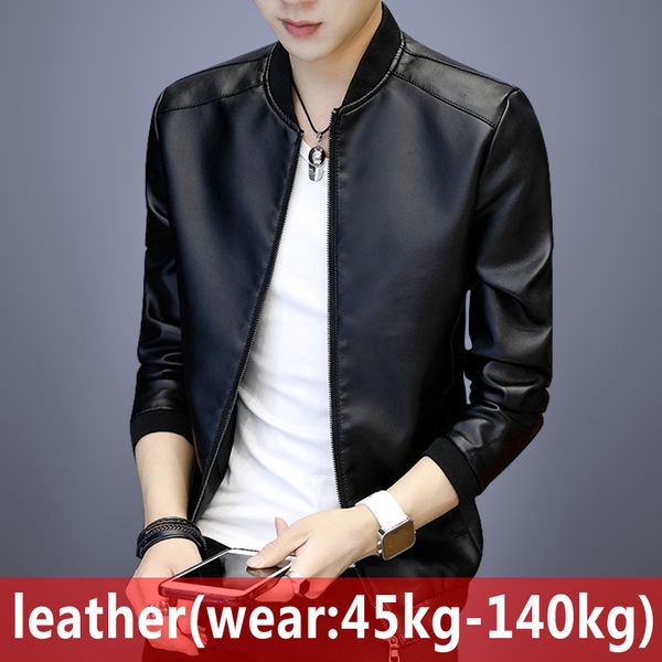 

2020 новых мужской кожаной куртки мода весна осень куртка кожа slim fit мужских мотоциклы пальто p18, Black