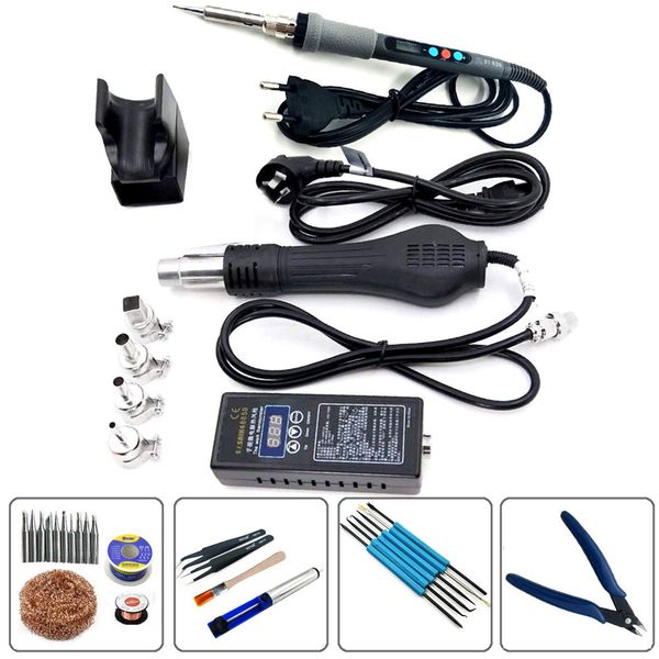 

saike 8858 portable heat gun handheld electricity soldering iron desoldering station air gun bga rework solder station