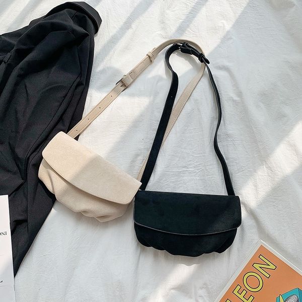 

2020 new women's bag korean fashion wild pure shoulder bag plush flip flap crossbody