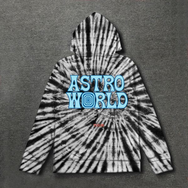 

astroworld hoodie tie dyeing travis scotour astronaut logo astroworld aw hoodies men women pullover sweatshirts h15jqp9, Black
