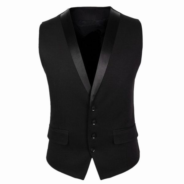 

2019 new arrivals dress vests for men black gray slim fit mens sleeveless gilet v collar male formal wedding waistcoat ch752, Black;white