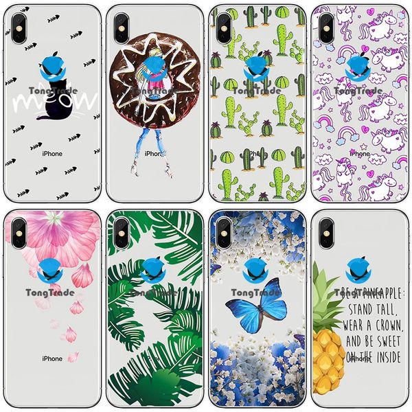

tongtrade] soft silicone tpu case for apple iphone 11 pro max x xs 8s 7s 6s 5 samsung note 10 watermelon fruit butterfly floral cactus case