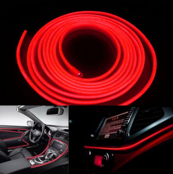 

car 6.5ft panel gap neon lamp strip decorative atmosphere red oled cold el light