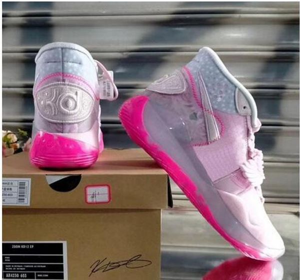 

pink kd 12 aunt pearl with box new kevin durant 12 basketball shoes drop shipping us7-us12