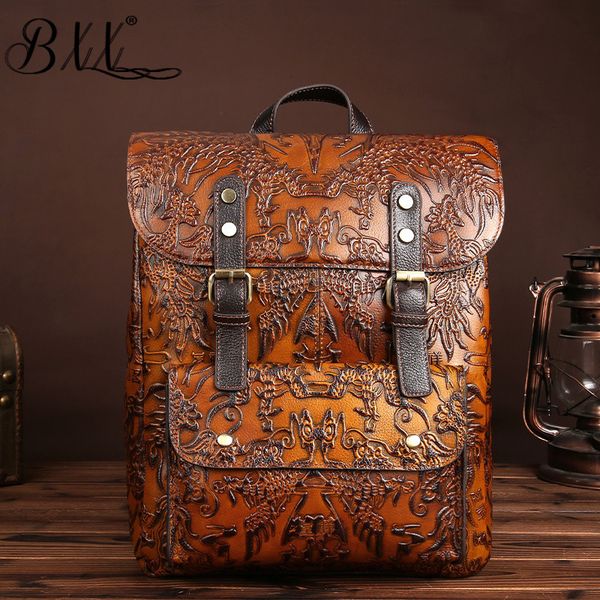 

bxx sac / 2019 luxury women designer hand-wiped leather shoulder bag personality retro old-fashioned backpack zc925