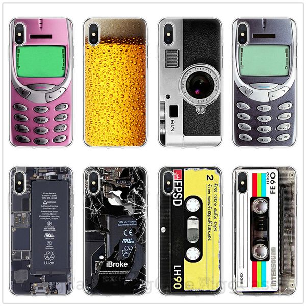 

retro camera cassette tapes calculator keyboard soft phone fundas case for iphone 11 pro max xs max x xr 6 6s 7 8 plus 5 5s se