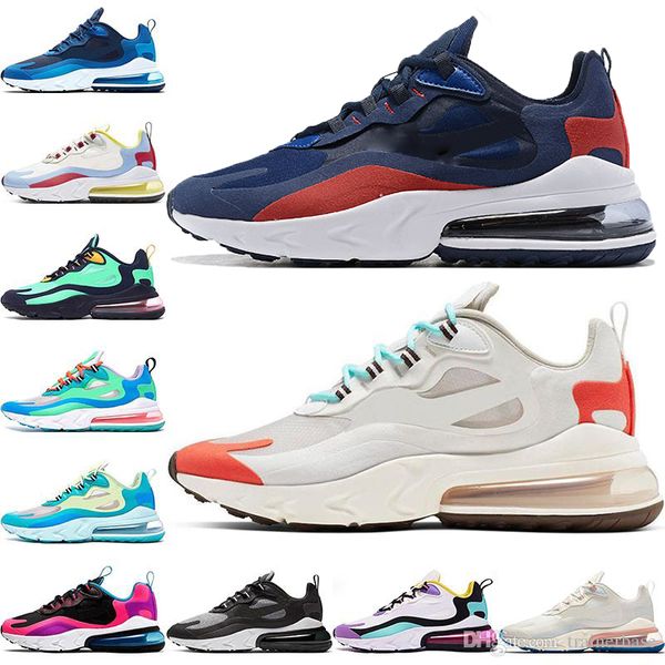 

2019 new react men women running shoes bauhaus optical oreo white deep blue designer mens trainers breathable sports sneakers