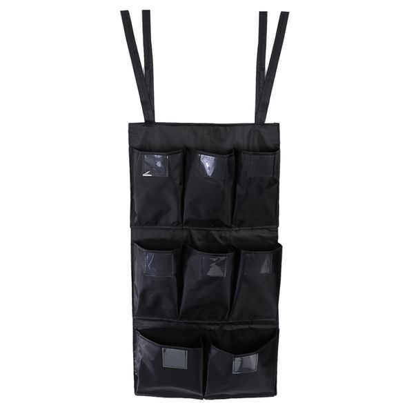 

8-pocket cleaning trolley oxford cloth waterproof trash can caddy black