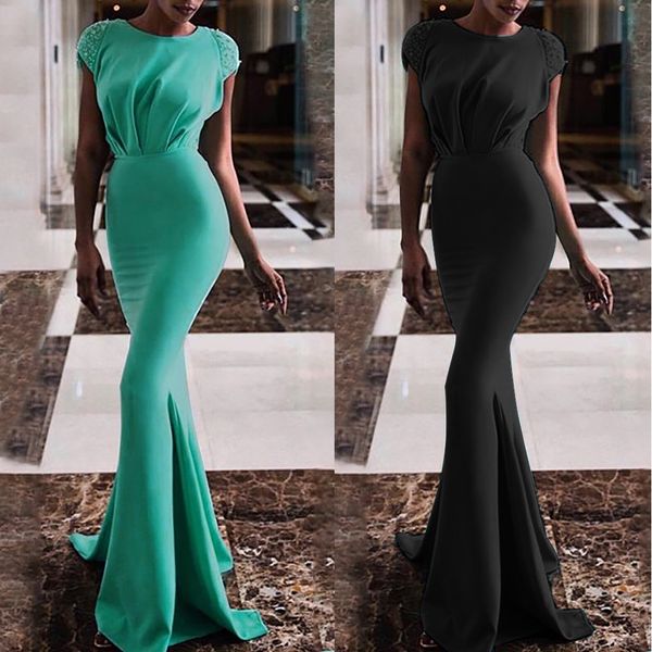

lace sequined ribbon bow fishtail dinner dress slim bag hip temperament dress party dresses, White;black
