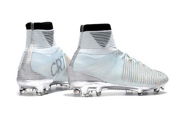 

boutique 2019 mens/woman/kids football boots superfly v tf/ic/fg soccer shoes mercurial superfly v ronalro white silver soccer cleat