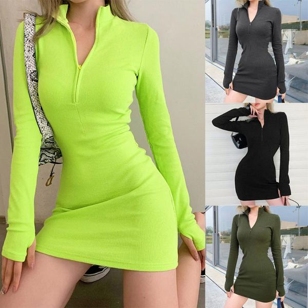 

women holiday style solid long sleeve casual mini dress, Black;gray