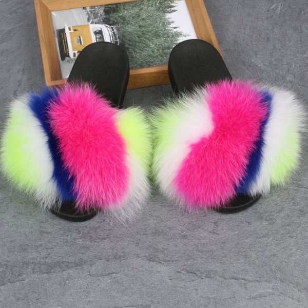 

черный мех тапочки меховые тапочки женщин на заказ меховые тапочки, Black