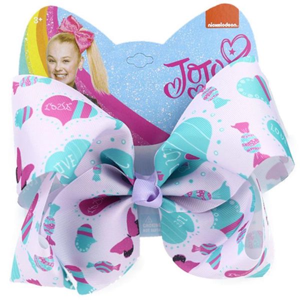 

8"valentine jojo bows for girls large heart hair bows for girls with clips bowknot valentine gift hair accessories jojo siwa, Slivery;white