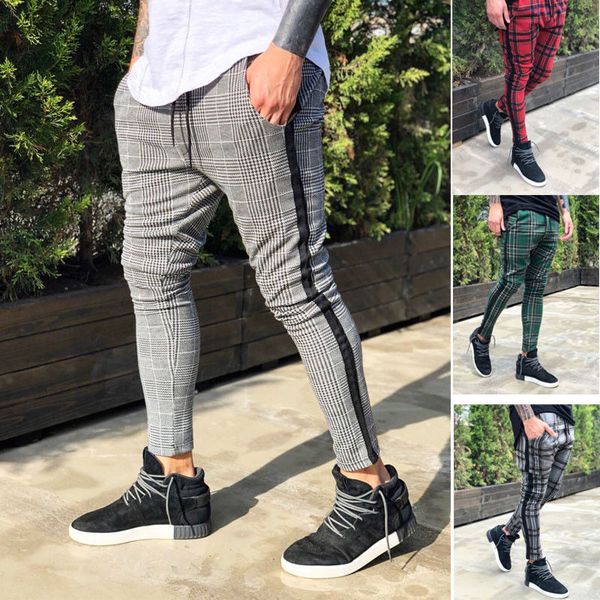 

men long casual sport pants slim fit trousers running joggers gym sweatpants, Black
