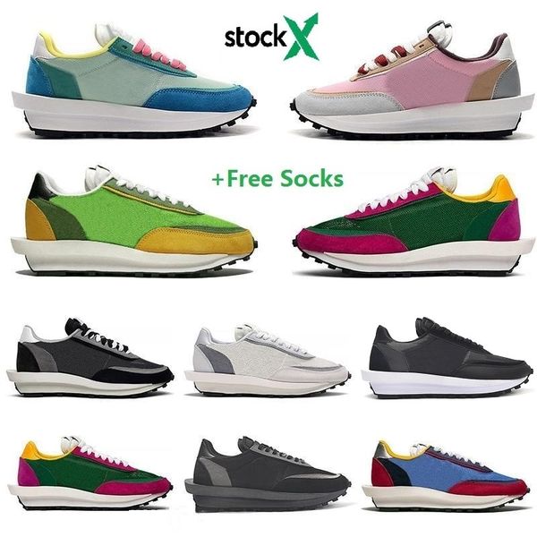 

sacai x ldv waffle daybreak running shoes for men ldwaffle trainer women black white grey runner designer sneakers eu36-44