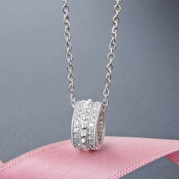 

корейского стиль тондэмуной мода циркон ожерелье женщины подвеска s925 серебро малых талии цепи ключица цепь аксессуары, Silver