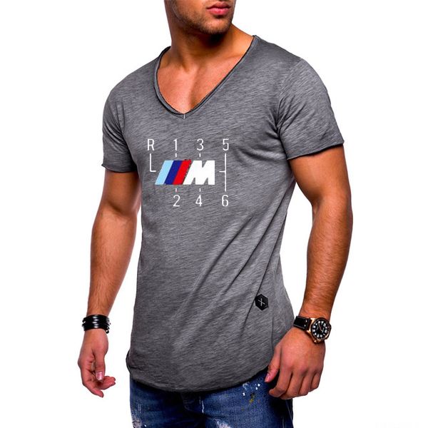 

new 2020 summer men's short sleeve for casual cotton slim fit v-neck short sleeve solid color mens t-shirt k