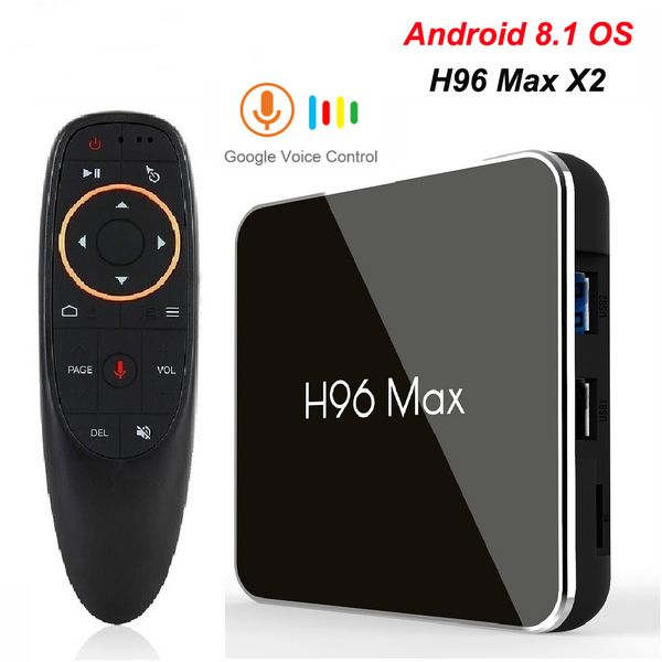 

h96 max x2 4gb 32gb android 8.1 tv box s905x2 usb3.0 1080p h.265 4k set box google play h96max smart tv player 2gb 16gb