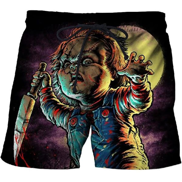 

2020 punk style clown printed men's beach shorts comfortable fitness quick dry street funny fun 3d shorts casual sportswear whol, White;black