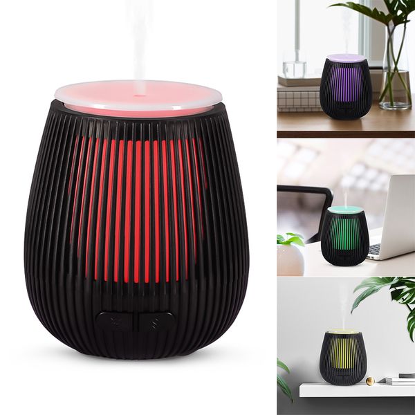 

usb mute air humidifier black wood carving essential oil aroma diffuser electric mist maker warm night light for home bedroom