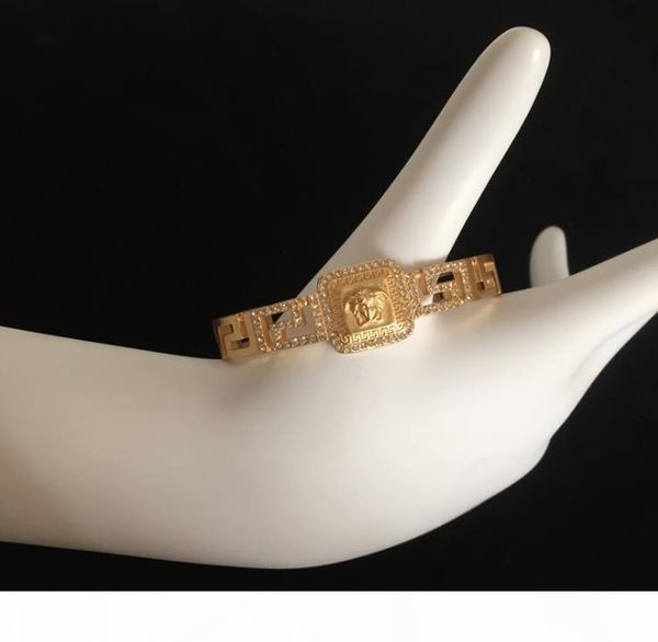 

europe and the united states restore ancient ways bracelet gold set diamond head bracelet brass bracelet fashion go with everything, Slivery;golden