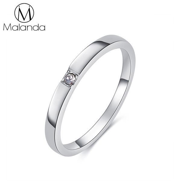 

malanda brand new fashion clear crystal zircon rings for women female wedding rings jewelry accessories gift, Silver