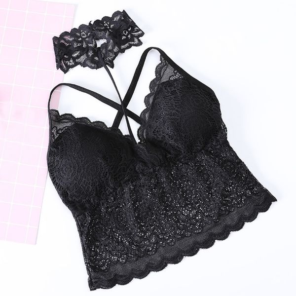 

2019 женщины sexy vest camisole кружева холтер tube top женское белье сексуальное женское белье, Black;white