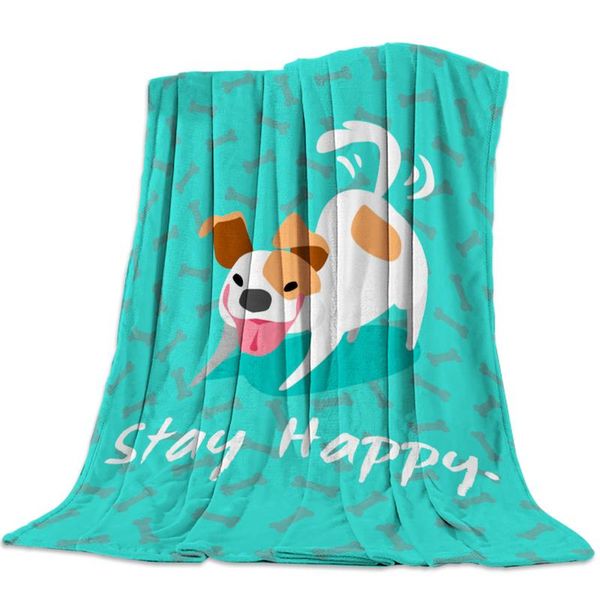 

personalized blanket home textile dog spit out tongue bone flannel weighted blanket warm soft throw sofa bed travel blankets