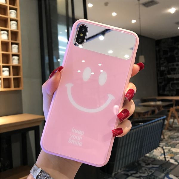 

designer iphone cases makeup mirror luxury protective cover fashion brand cover iphone xs max xr 7plus 8p 7 8 6 6s smile face 20226013c
