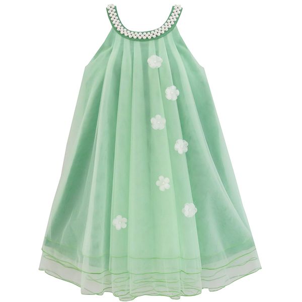 

flower girls dress halter dress pearl party wedding birthday 2020 summer princess dresses kids clothes pageant sundress vestidos t200229, Red;yellow