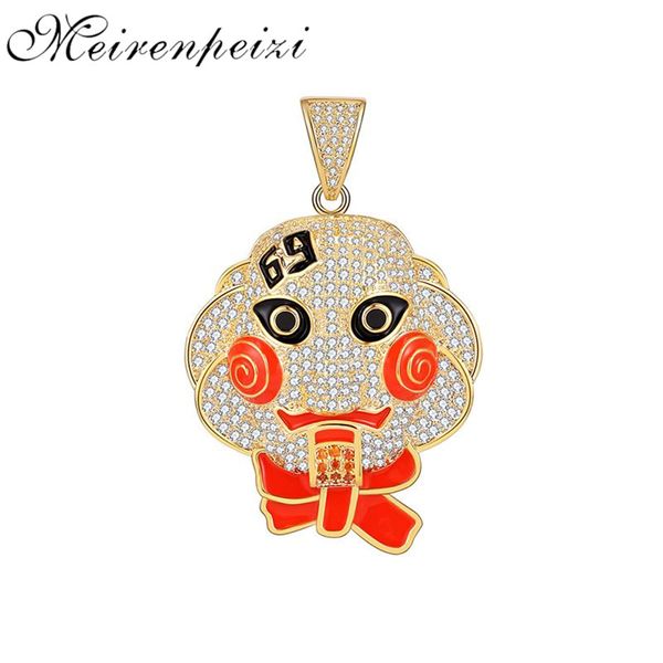 

fashion mens hip hop pendant necklace jewelry for boy party gift classic clown pendant male gold silver color chain necklace