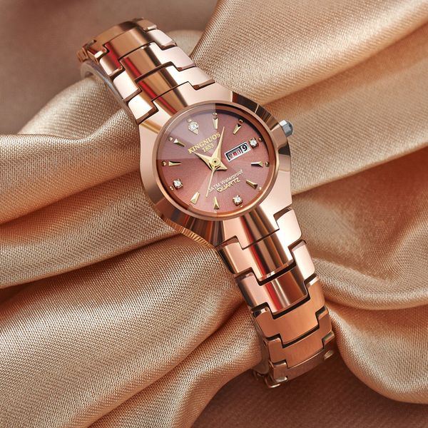 

luxury fashion leisure men diamond watch lady couples luminous waterproof calendar watch manufacturers direct sales, Slivery;brown