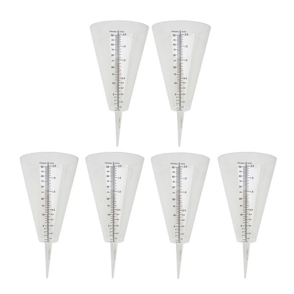 

6pcs plastic cone tube rain gauge for outdoor garden with easy read digits 2