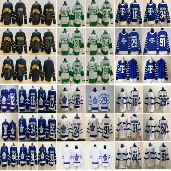 

new 91 john tavares jerseys toronto maple leafs 16 mitch marner 34 auston matthews 29 william nylander 31 frederik andersen 44 morgan rielly, Black;red