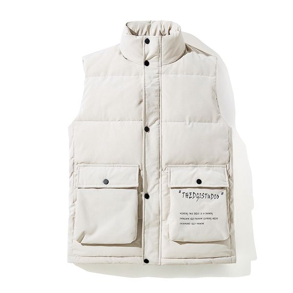 

2019 new winter waistcoat men coat warm sleeveless jacket casual men vest coat stand collar thick outwear lbz159, Black;white