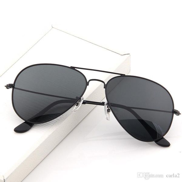 

vintage pilot men women 58mm 62mm uv400 aviation mirror mirror glass lens sunglasses with cases driving c270617, White;black