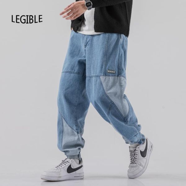 

legible 2020 straight jeans pants mens korean spring fashion vintage denim pants men japanese casual loose men jeans, Blue
