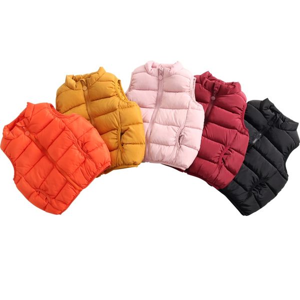 

дети жилета весенних / осенних пальто детей маленьких девочек сгущать вниз хлопок пальто мальчика зимнего жилета мода теплой верхнюю одежду, Blue