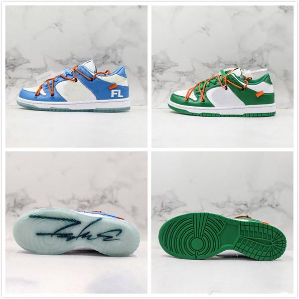 

new sb dunk low x white pro og qs sports shoes white blue green skateboard shoes orange shoelaces men women cool designer sneakers