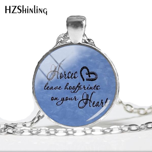 

2019 new keep calm and love horses glass dome p pendant necklace white horses art printed p pendant hz1, Silver