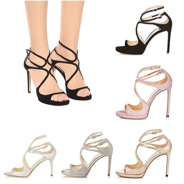 

women designer sandals open toe so kate styles fashion girl high heels 10cm 12cm lance black pink white silver leather size 35-42
