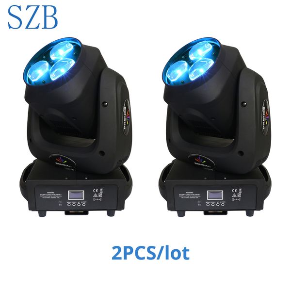 

2 pcs szb 3x40w zoom bee eyes led moving head light rgbw 4in1 color mixing dmx moving zoom wash dj lighting stage light/szb-mh0340